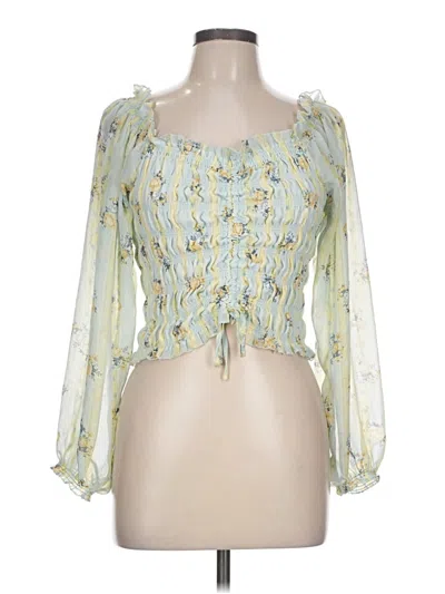 Pre-owned Vine & Love 3/4 Sleeve Blouse In Green