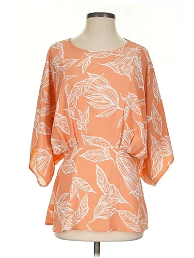 Pre-owned Vine & Love 3/4 Sleeve Blouse In Orange