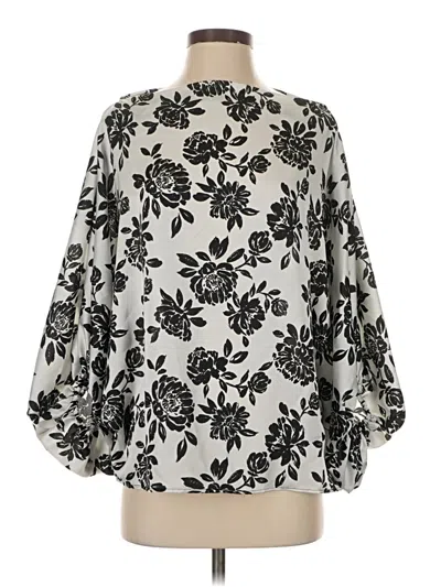 Pre-owned Vine & Love 3/4 Sleeve Blouse In Silver