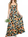 Vine & Love Blossom Square Neck Maxi Dress In Multi In Multi