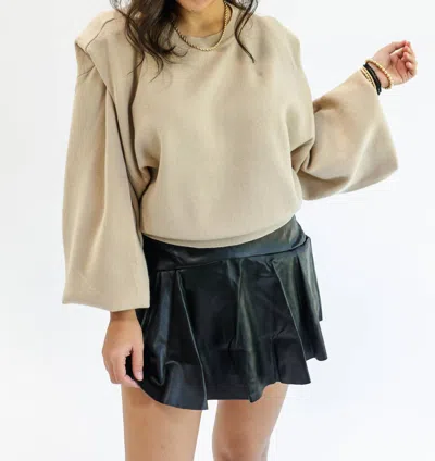 Vine & Love Bold Moves Sweater In Iced Latte In Beige