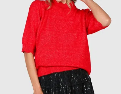 Vine & Love Cherry Crush Sweater Top In Red