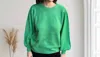 Vine & Love Crew Neck Cut Out Back Knitted Sweater In Festive Green In Multi