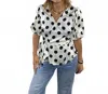 Vine & Love Dotty Polka Dot Blouse In Off White In White