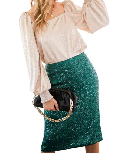 Vine & Love Emerald City Skirt In Hunter Green