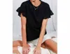 Vine & Love Eyelet Sleeve Top In Black In Black