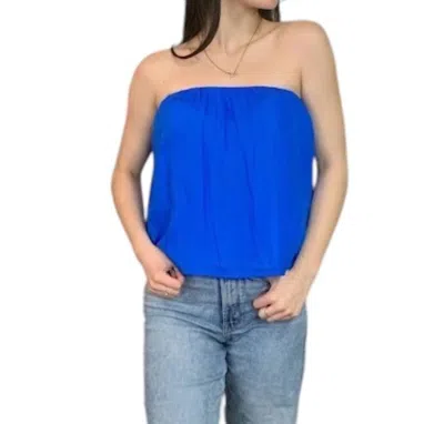 Vine & Love Gameday Strapless Top In Electric Blue
