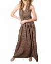Vine & Love Halter Maxi Dress In Leopard Print In Animal Print