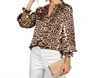 Vine & Love Leopard Blouse In Black In Black