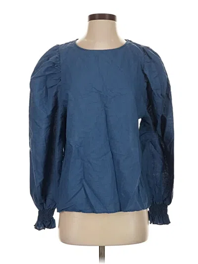 Pre-owned Vine & Love Long Sleeve Blouse In Blue