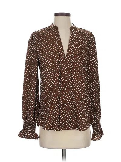 Pre-owned Vine & Love Long Sleeve Blouse In Brown