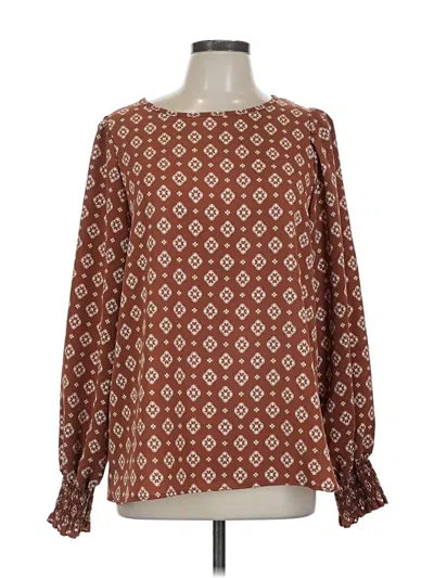 Pre-owned Vine & Love Long Sleeve Blouse In Brown