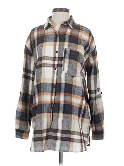 Pre-owned Vine & Love Long Sleeve Blouse In Brown