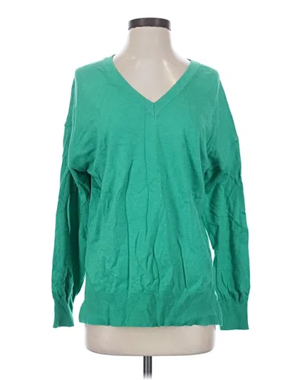 Pre-owned Vine & Love Long Sleeve Blouse In Green