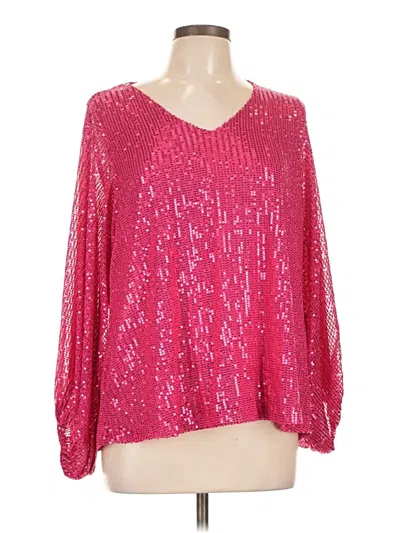 Pre-owned Vine & Love Long Sleeve Blouse In Pink
