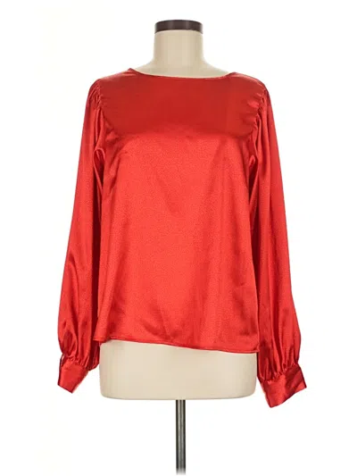 Pre-owned Vine & Love Long Sleeve Blouse In Red