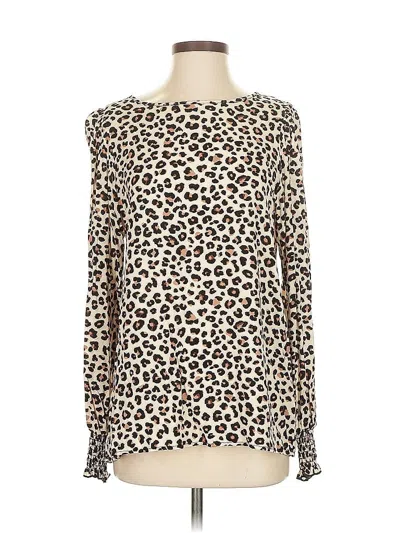 Pre-owned Vine & Love Long Sleeve Blouse In White