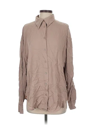 Pre-owned Vine & Love Long Sleeve Button Down Shirt In Brown