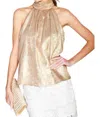Vine & Love Mona Metallic Top In Gold In Gold