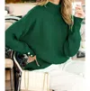 Vine & Love Pearl Button Sweater In Evergreen In Green