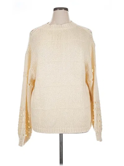 Pre-owned Vine & Love Pullover Sweater In White