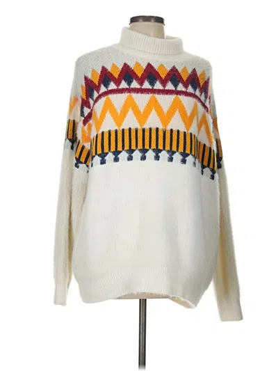 Pre-owned Vine & Love Pullover Sweater In White