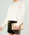 Vine & Love Sequin Detail Sweater In Cream In White