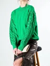 Vine & Love Sequin Detail Sweater In Green In Green