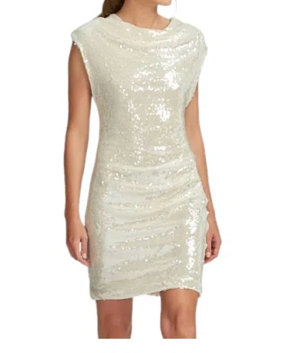 Vine & Love Shirred Sequin Dress In Gold