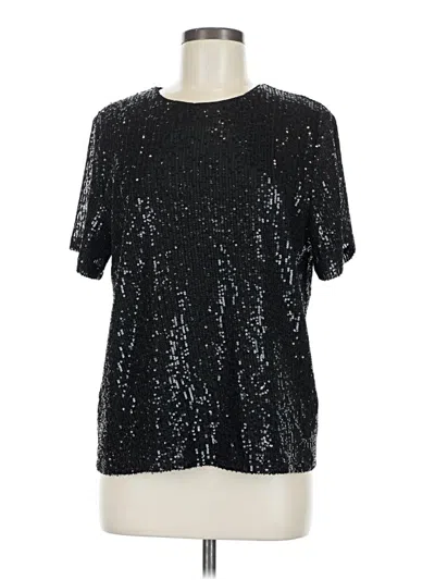 Pre-owned Vine & Love Short Sleeve Blouse In Black