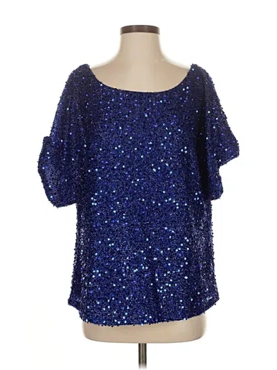 Pre-owned Vine & Love Short Sleeve Blouse In Blue