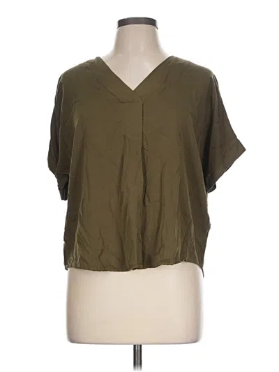 Pre-owned Vine & Love Short Sleeve Blouse In Green