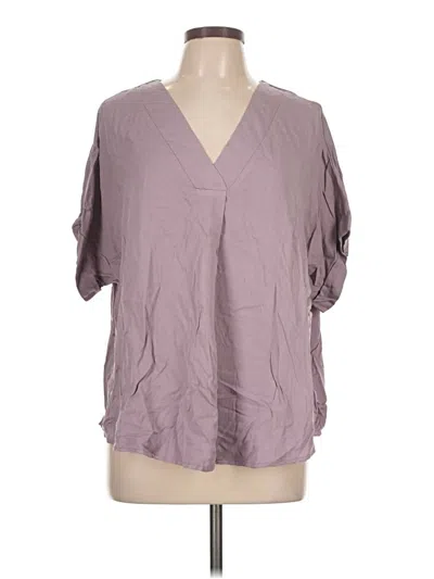 Vine & Love Short Sleeve Blouse In Purple