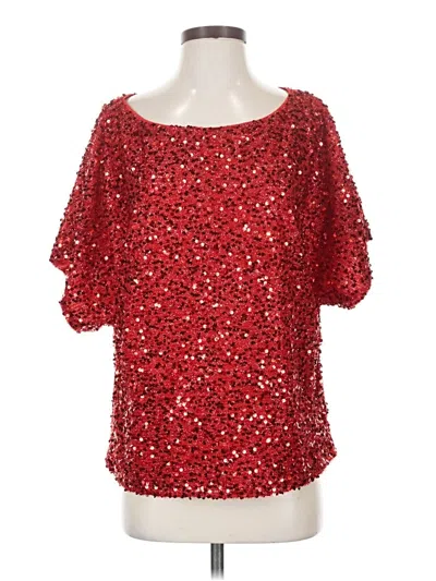 Pre-owned Vine & Love Short Sleeve Blouse In Red