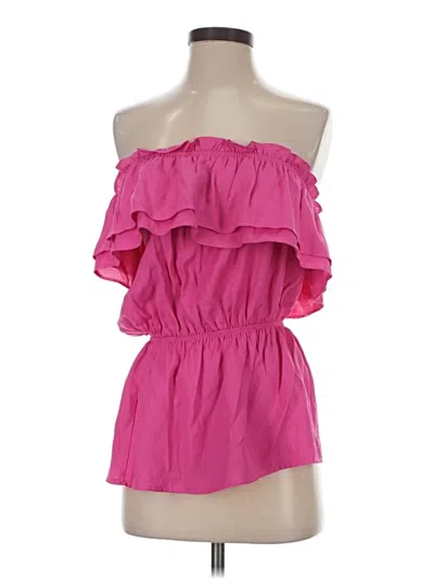 Pre-owned Vine & Love Sleeveless Top Pink Strapless Neckline Tops