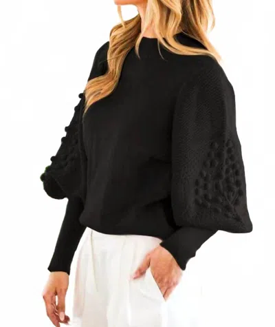 Vine & Love Sugarplum Pom Sweater In Black In Multi