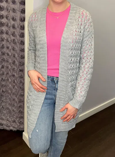 Vine & Love Sunset Breeze Cardigan In Heather Grey In Gray