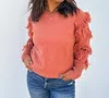 Vine & Love Tassel Fall Sweater In Rust In Multi