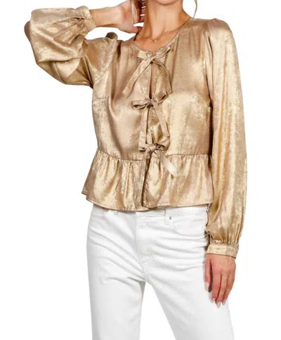 Vine & Love Tis The Season Blouse In Gold