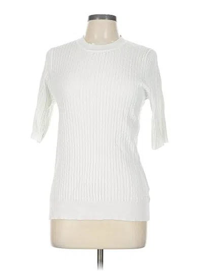 Pre-owned Vine & Love Turtleneck Sweater In White