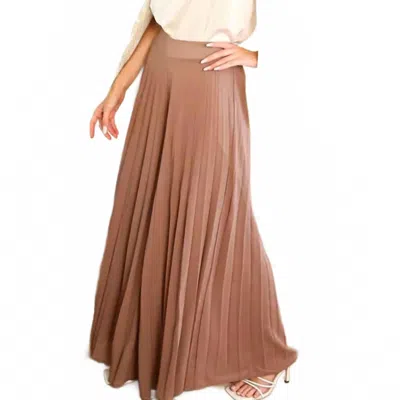 Vine & Love Women's High Waist Wide-leg Palazzo Pleated Long Trousers In Mocha In Brown
