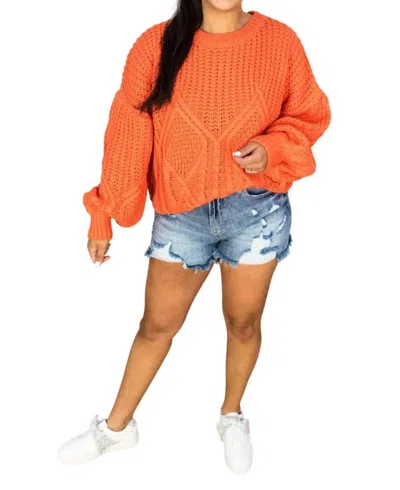 Vine & Love Women's Sweater In Orange