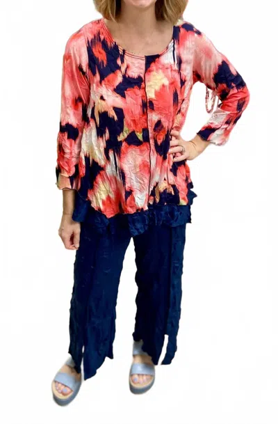 VINE STREET CRINKLE STRAIGHT LEG PANT IN NAVY