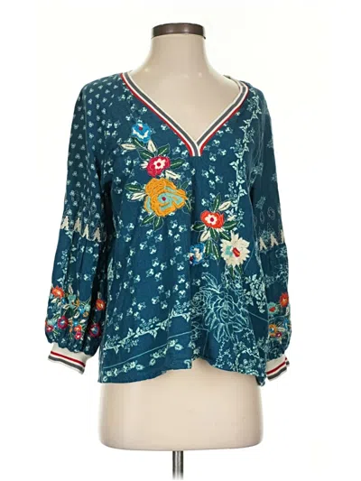 Pre-owned Vineet Bahl 3/4 Sleeve Blouse In Blue