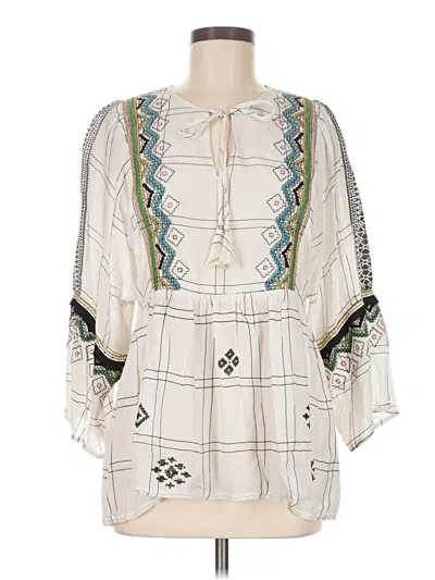 Pre-owned Vineet Bahl 3/4 Sleeve Blouse In White
