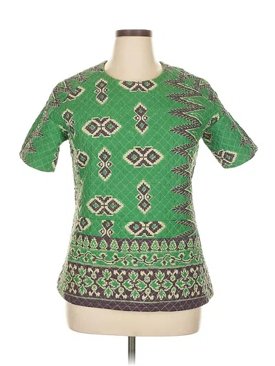 Pre-owned Vineet Bahl Short Sleeve Top Green Crew Neck Tops