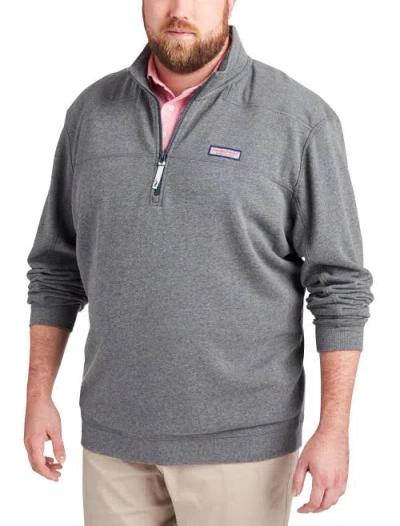 Vineyard Vines Big & Tall 1/4-zip Collegiate Shep Shirt In Charcoal