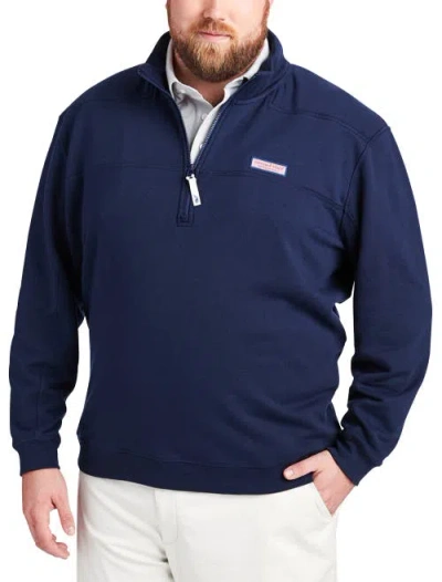 Vineyard Vines Big & Tall 1/4-zip Collegiate Shep Shirt In Vineyard Nvy
