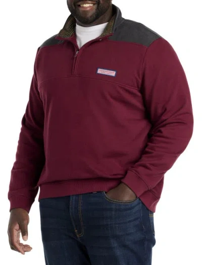Vineyard Vines Big & Tall 1/4-zip Professor Shep Shirt In Crimson