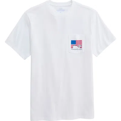 Vineyard Vines 1776–2026 Flag Graphic Pocket T-shirt In Black